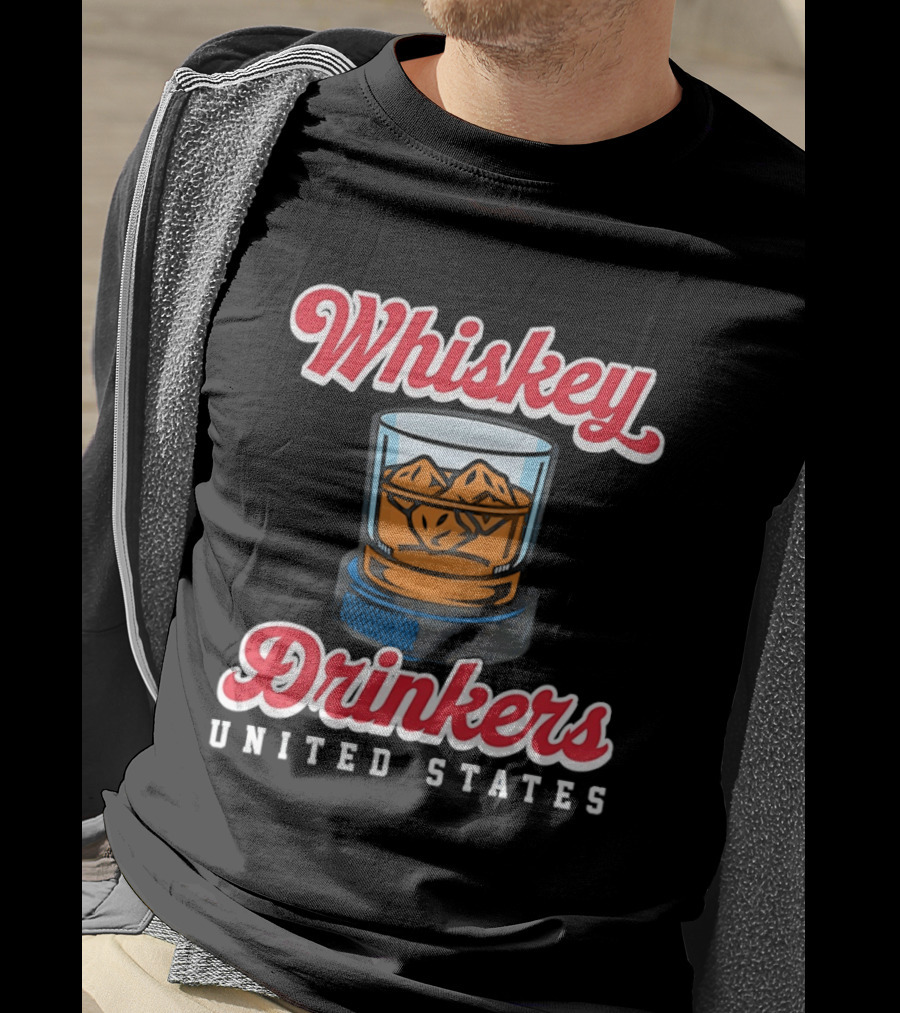 Whiskey Drinkers Ice Hockey United States Proud Fan Gear T-Shirt