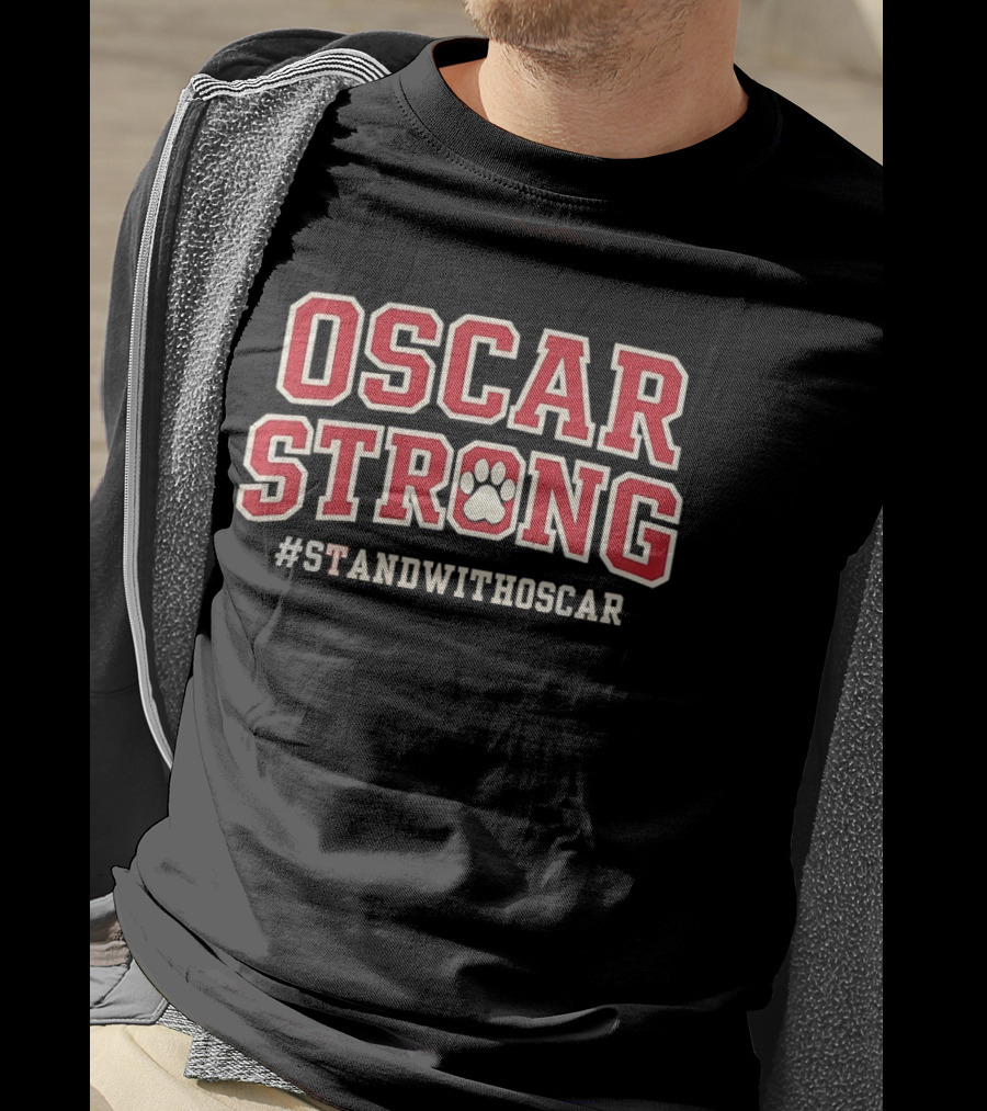 Oscar Strong Paw Print Stand With Oscar T-Shirt