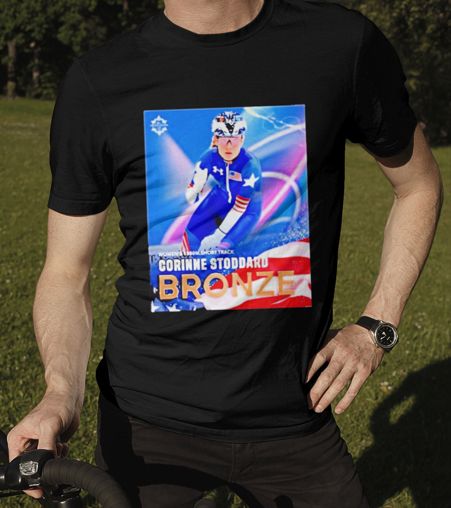 Womens 1500m Short Track Corinne Stoddard Bronze Milan Cortina 2026 T-Shirt