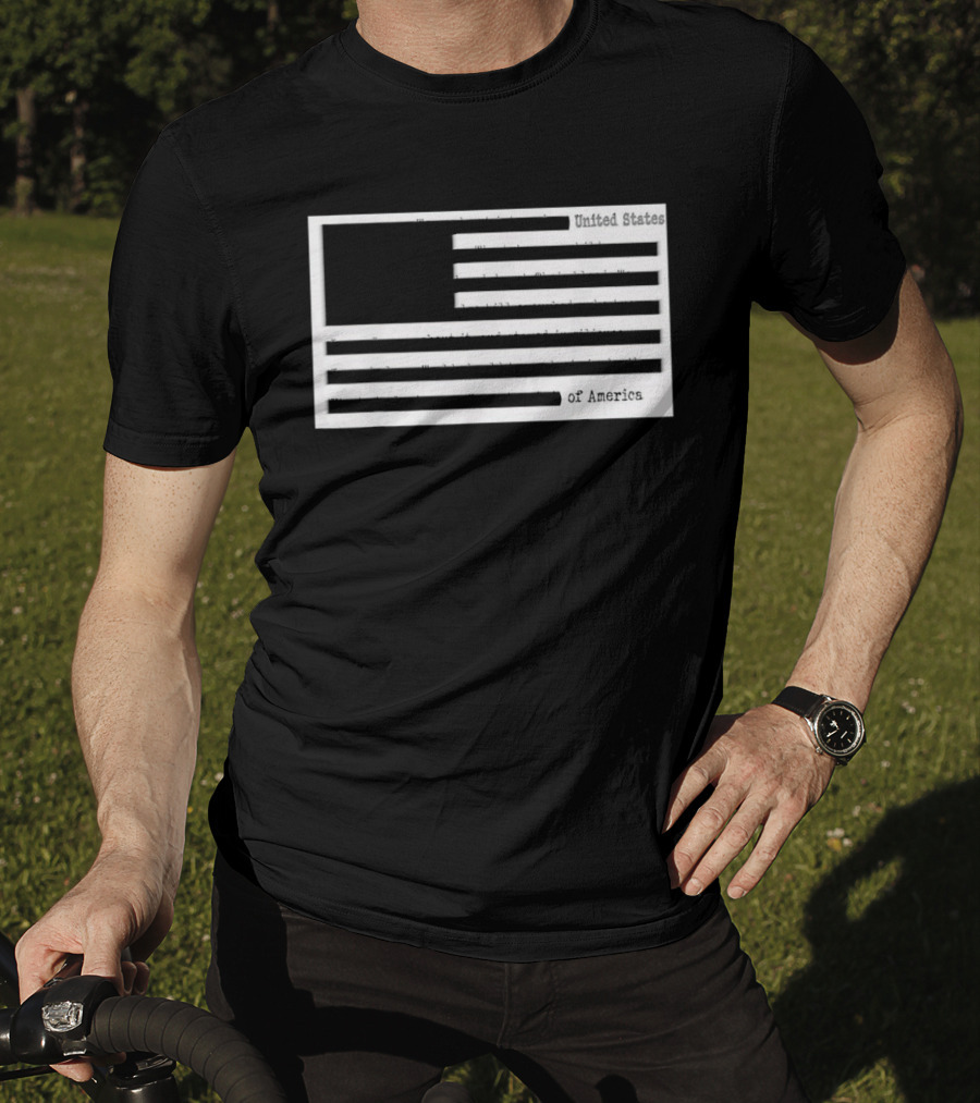 Censored American Documents Flag United States USA T-Shirt