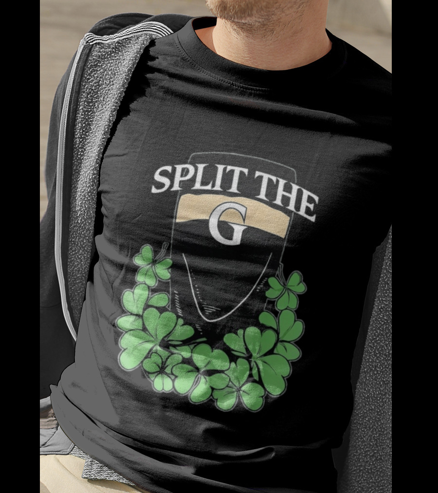 Split The G Shamrock Clover St. Patrick's Day Pint T-Shirt