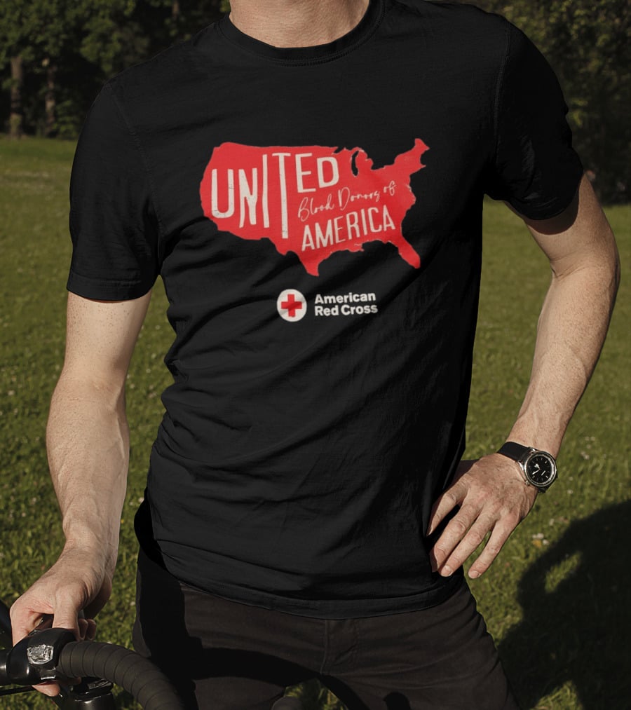 United Blood Donors Of America Map Red Cross Collaboration T-Shirt