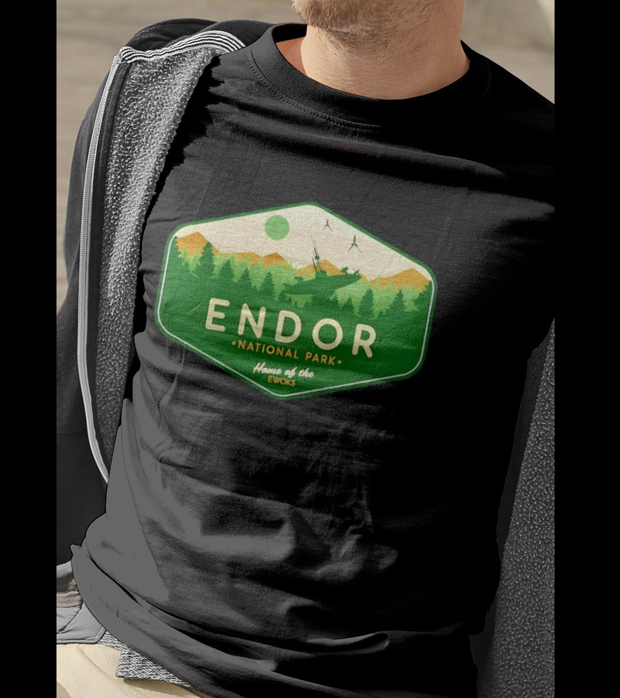 Endor National Park Home Of The Ewoks Forest Landscape Spaceships T-Shirt