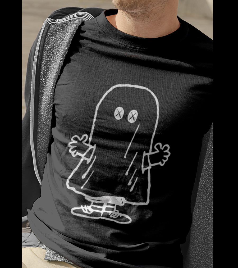 J Hope BTS Ghost White Sketch Character Drawing T-Shirt