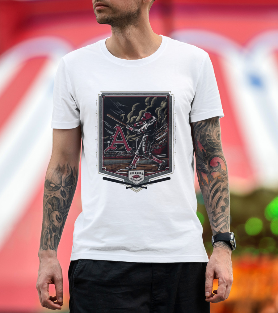 Arkansas Razorbacks The Thunder Baseball Stadium Scene T-Shirt