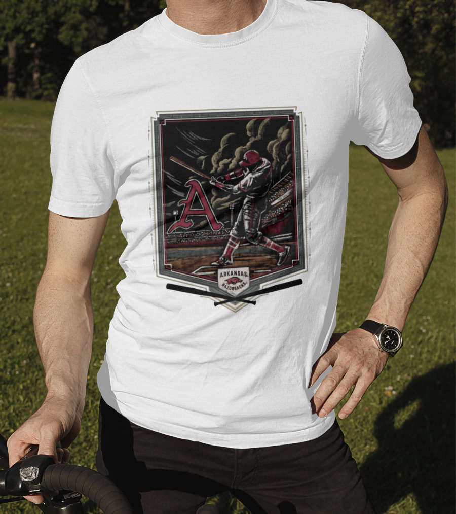 Arkansas Razorbacks The Thunder Baseball Stadium Scene T-Shirt