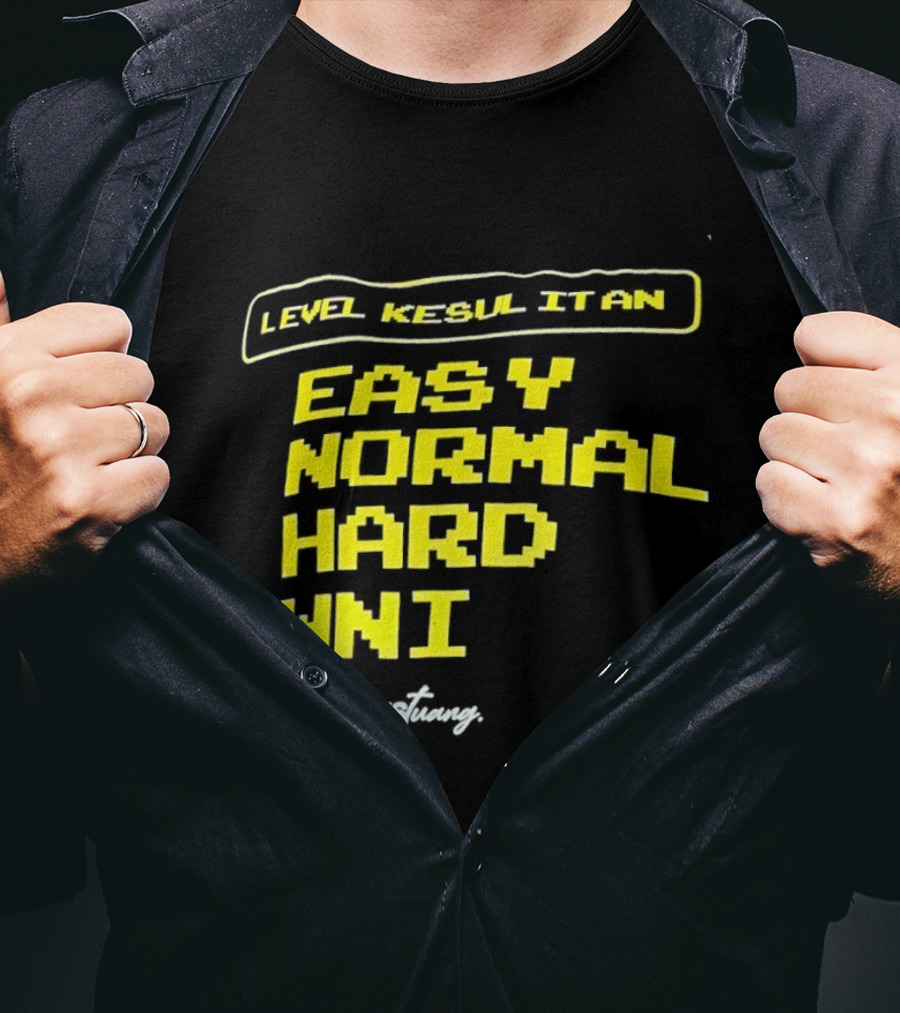 Level Kesul It An Easy Normal Hard WNI Mario Fan T-Shirt