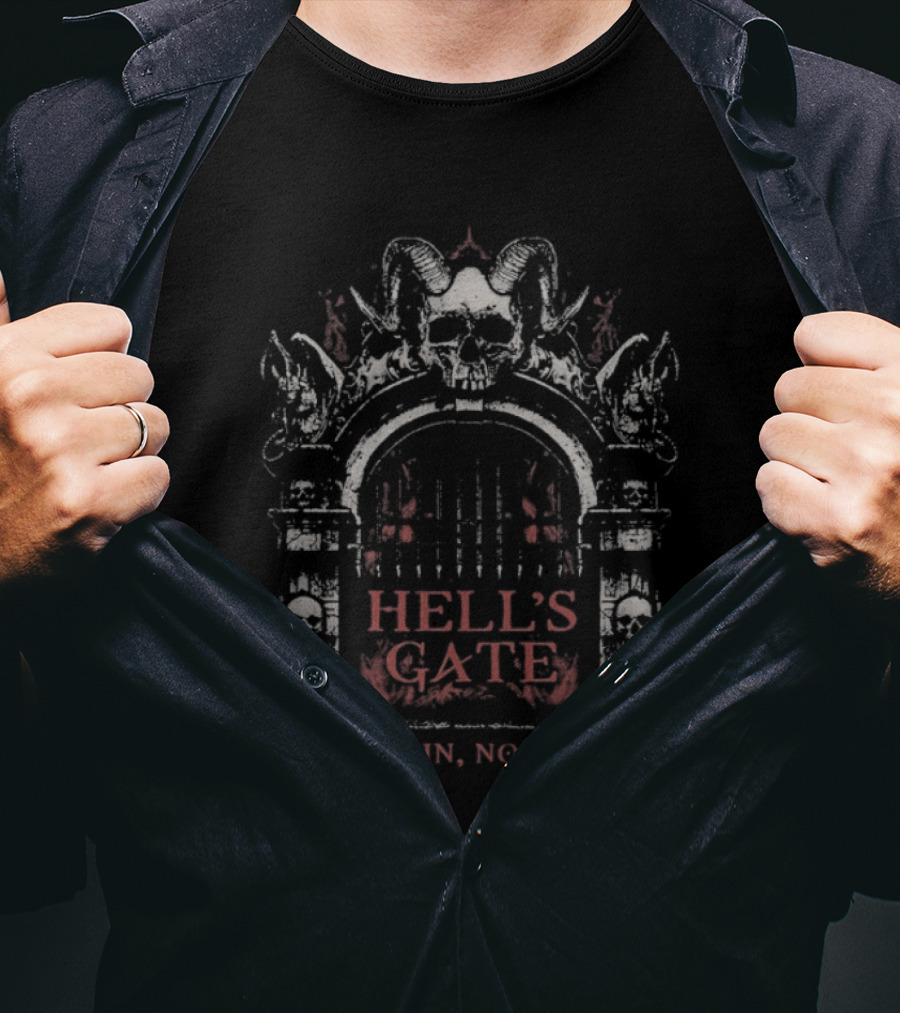 Mark Calaway The Undertaker Hell's Gate Skull One Way In No Way Out T-Shirt