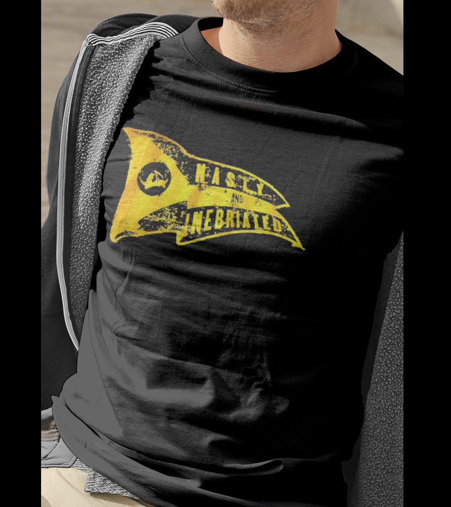 Nasty And Inebriated Pirate Flag Banner T-Shirt