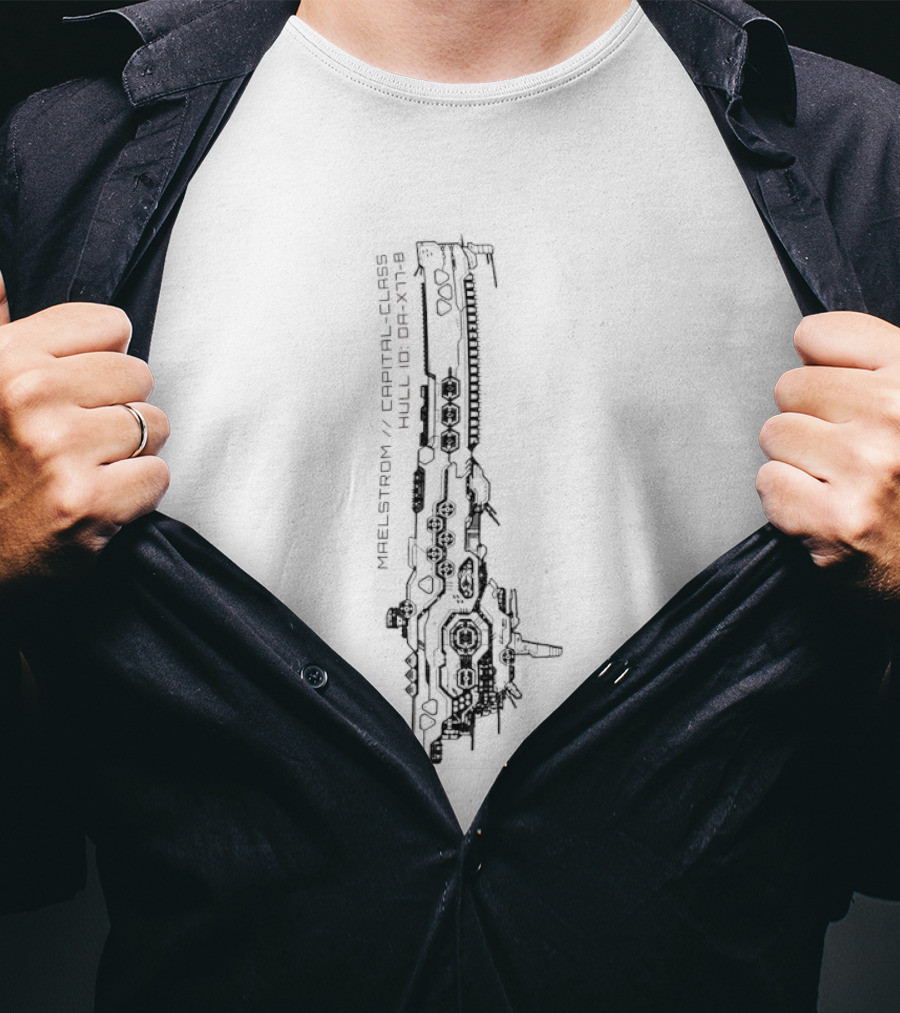 Maelstrom Capital Class DA X77 B Spaceship Blueprint T-Shirt