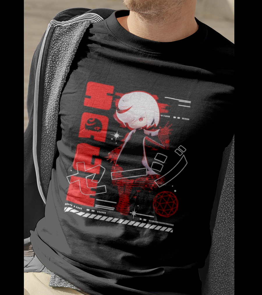 Sage Frontiers Character Illustration With Bold Red T-Shirt