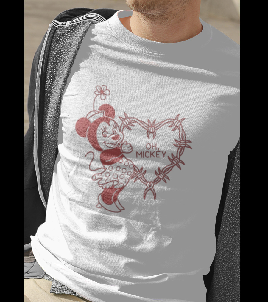 Oh Mickey Tattoo Barbed Wire Heart Friday The 13th T-Shirt