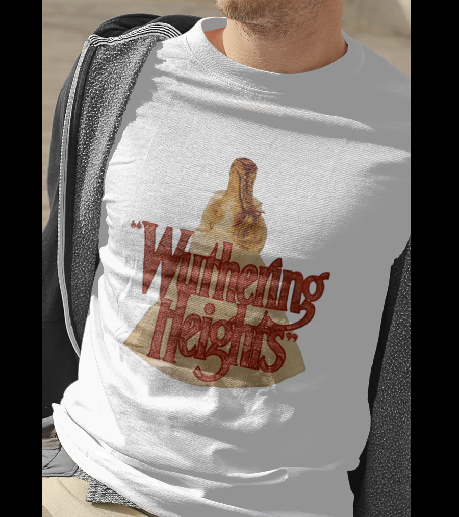 Wuthering Heights Red Text Victorian Woman Braided Hair T-Shirt