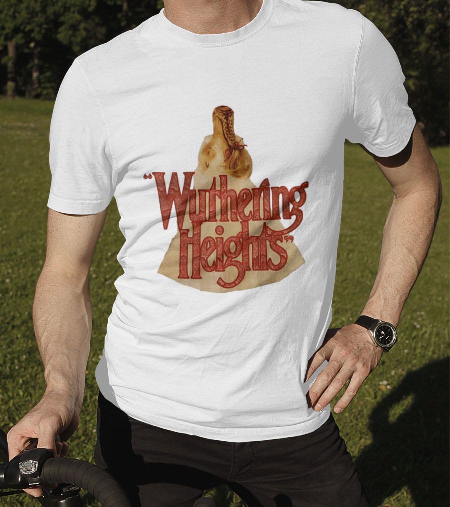 Wuthering Heights Red Text Victorian Woman Braided Hair T-Shirt