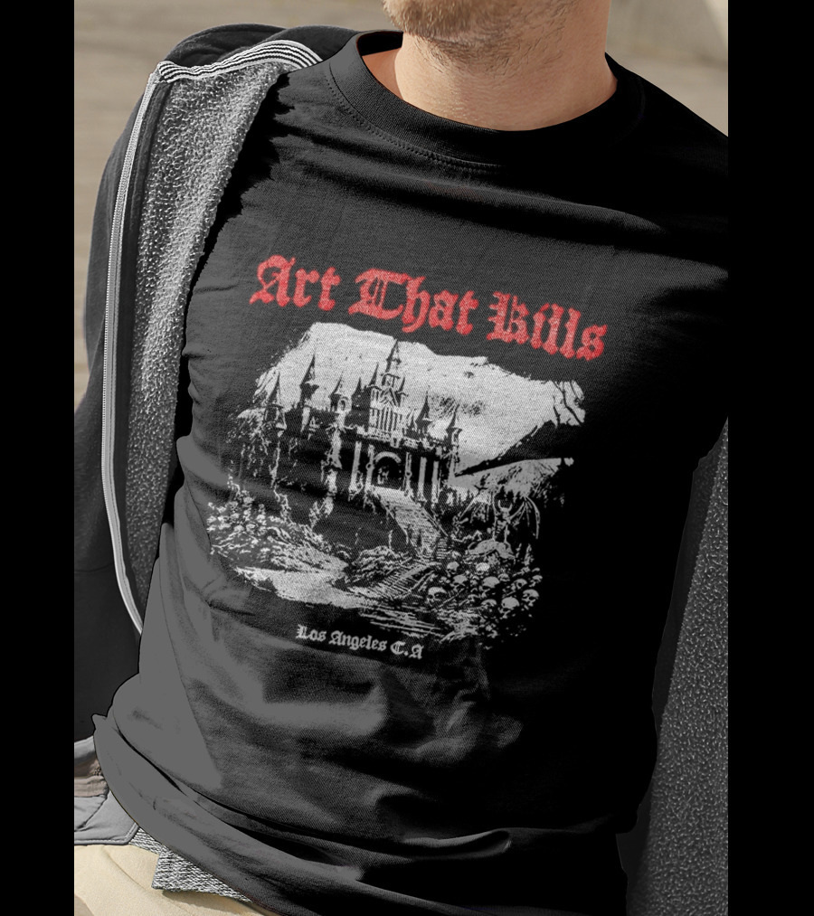 Art That Kills Los Angeles CA Haunted Mansion Scene T-Shirt