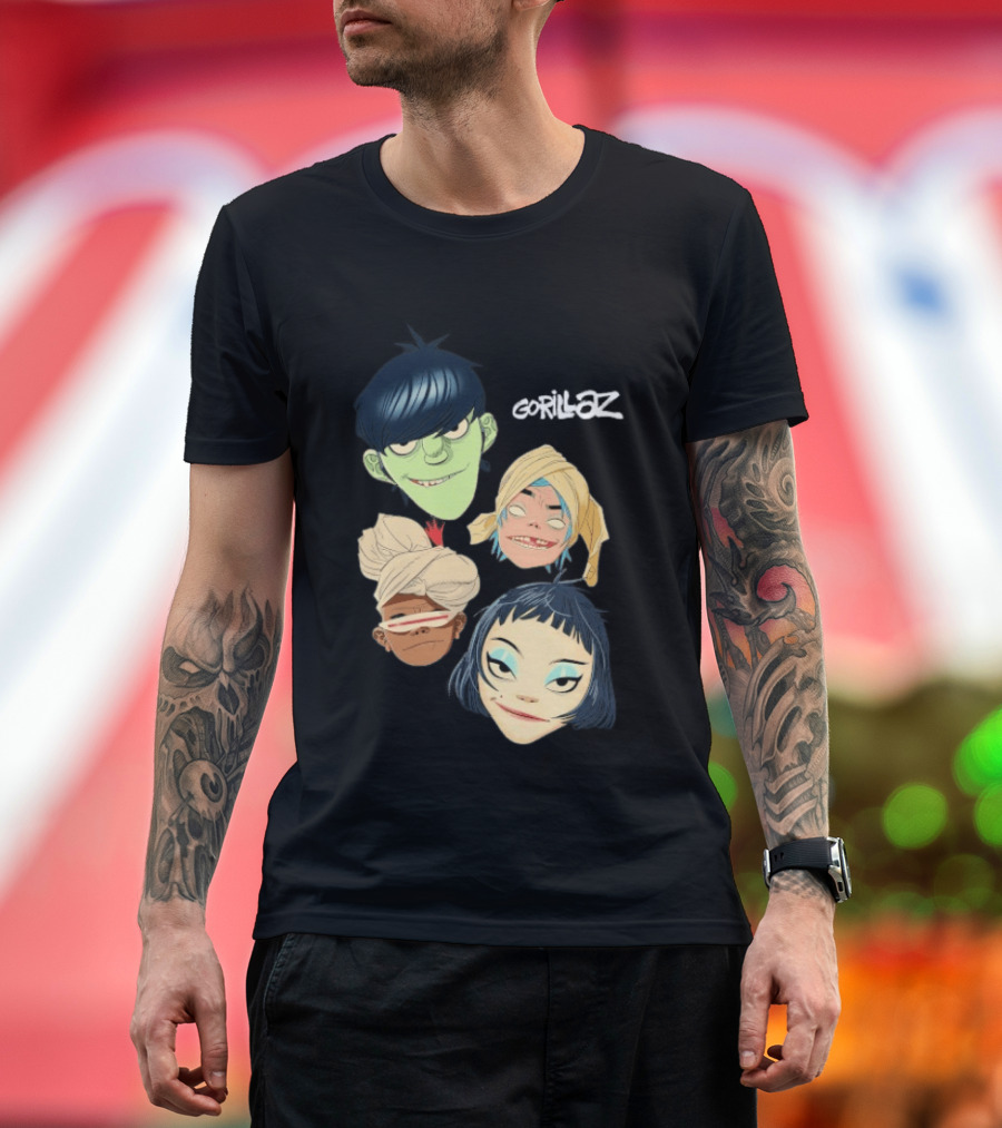 Gorillaz Band Characters The Mountain Heads T-Shirt
