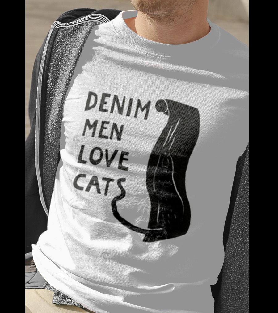 Denim Men Love Cats Feline T-Shirt
