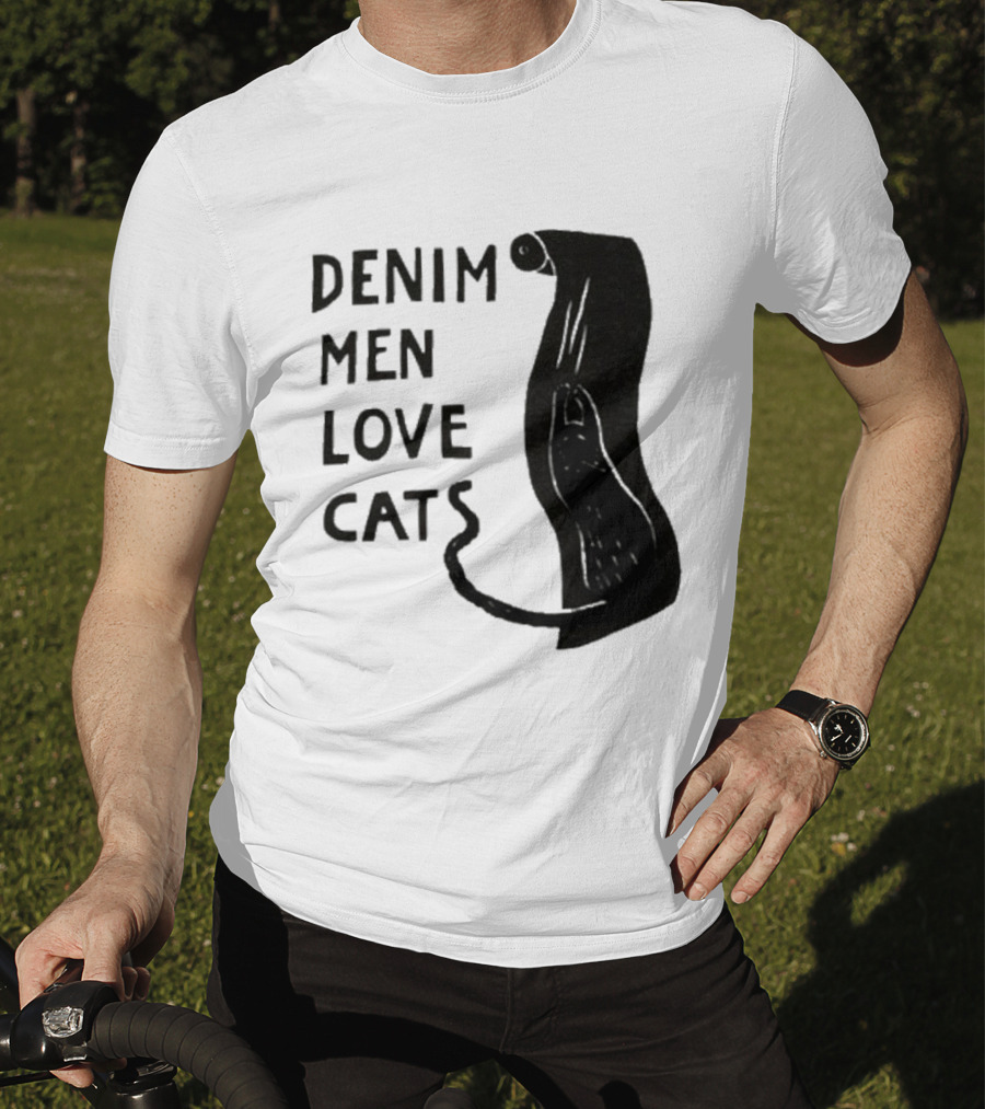Denim Men Love Cats Feline T-Shirt