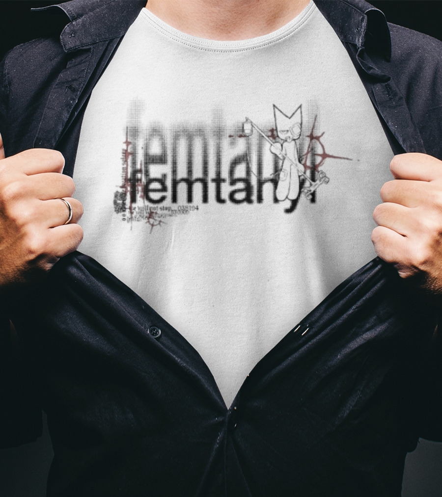 Femtanyl We Will Not Stop Runesleeve Red Black Abstract T-Shirt