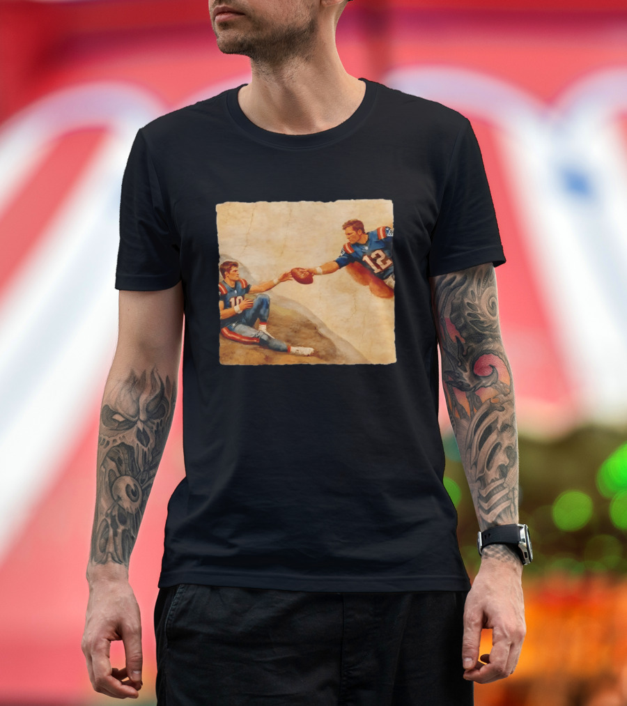 New England Patriots Tom Brady Drake Maye Meme Football T-Shirt