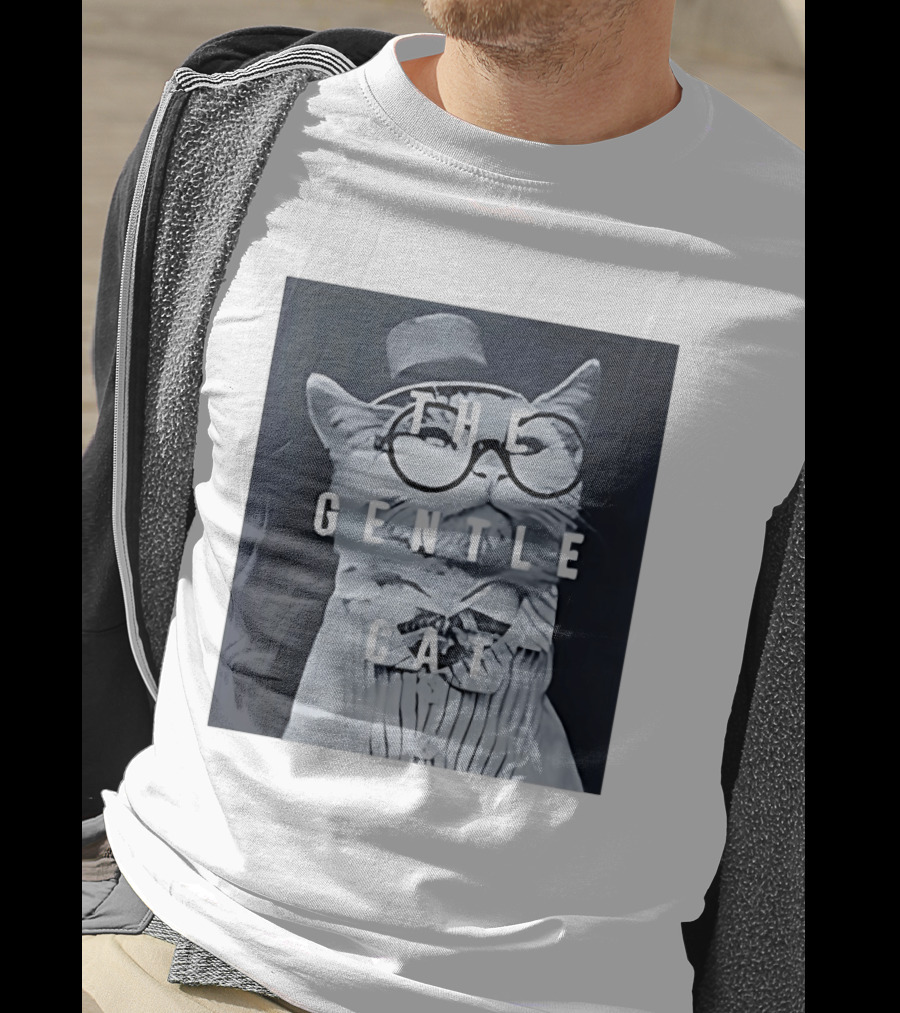The Gentle Cat With Glasses And Top Hat T-Shirt