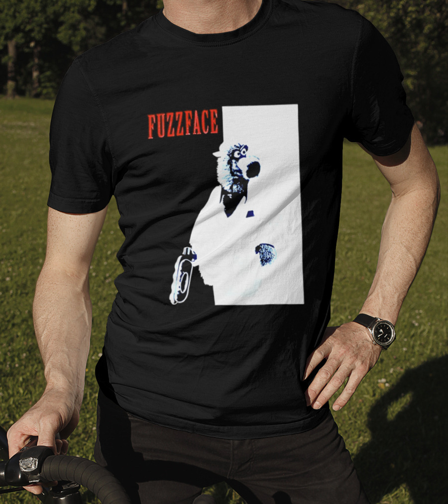 Fuzz Face Muppet Holding Hair Dryer T-Shirt