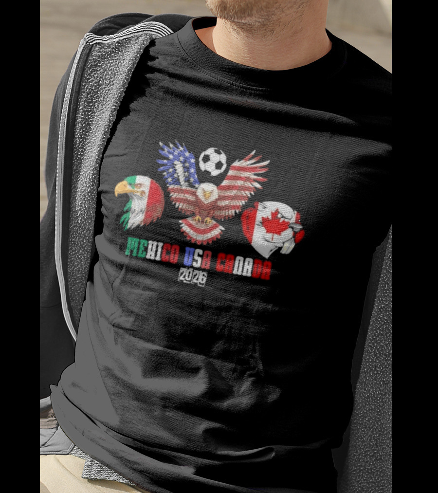 Mexico USA Canada 2026 Soccer Eagle Trio T-Shirt