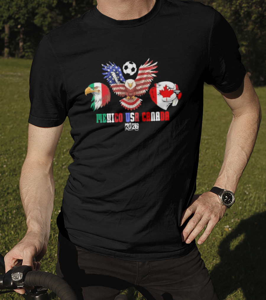 Mexico USA Canada 2026 Soccer Eagle Trio T-Shirt