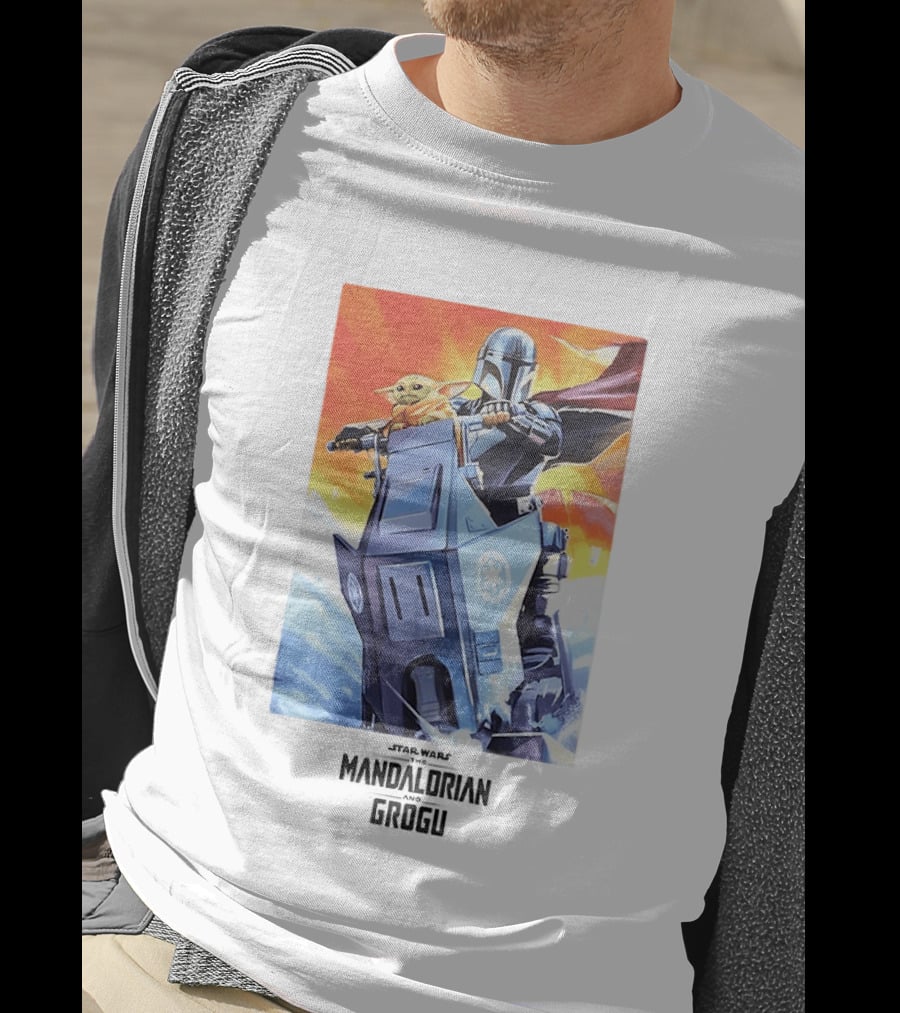 Star Wars The Mandalorian Grogu Riding Speeder Bike Adventure T-Shirt