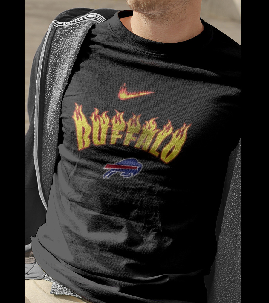 Buffalo Bills Firewave Nike Flaming T-Shirt