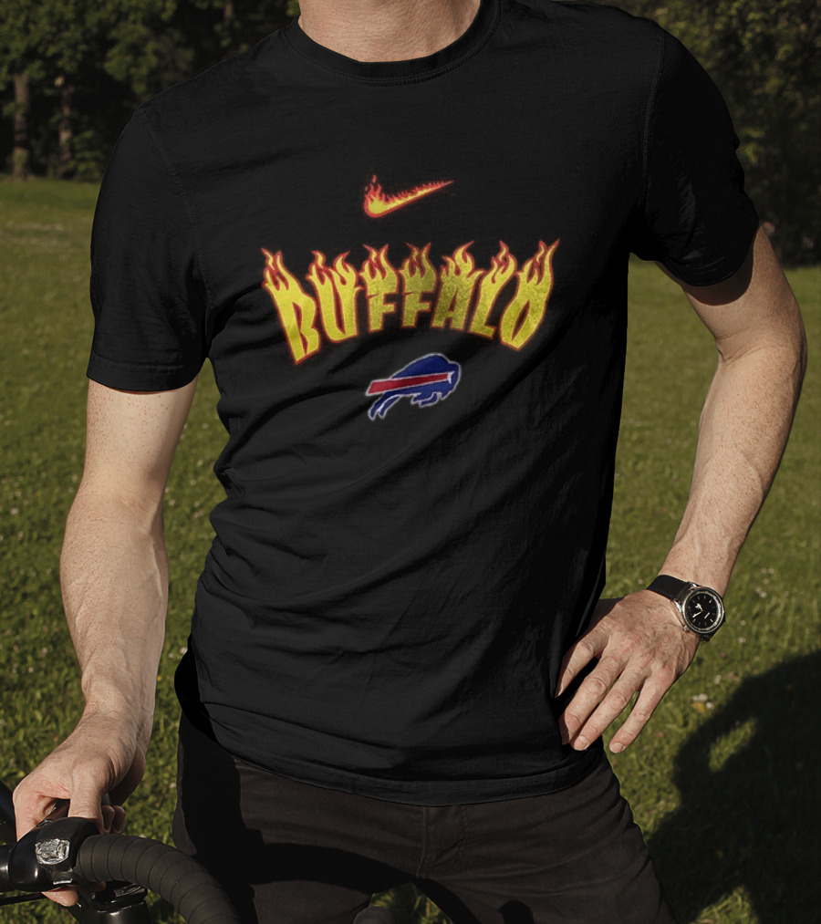 Buffalo Bills Firewave Nike Flaming T-Shirt