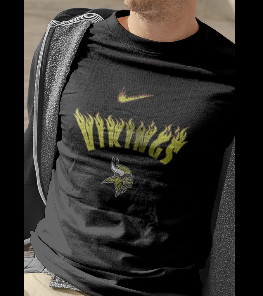 Nike Vikings Firewave Helmet Minnesota Skol T-Shirt