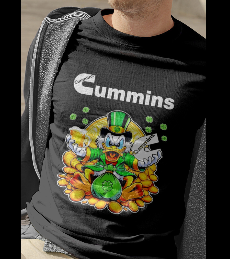 Cummins Scrooge McDuck St Patricks Day Coins And Beer Celebration T-Shirt
