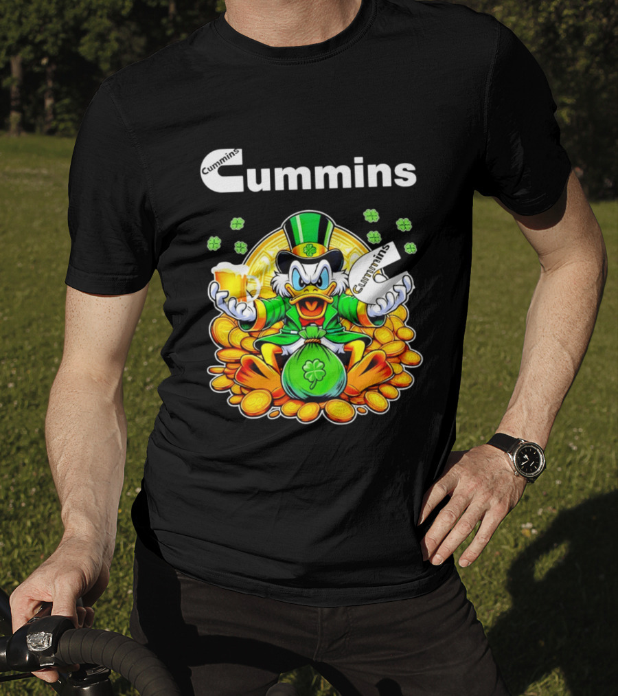 Cummins Scrooge McDuck St Patricks Day Coins And Beer Celebration T-Shirt