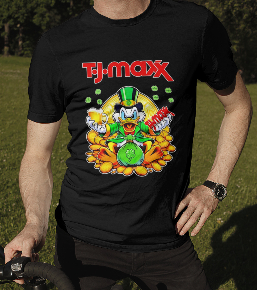 TJ Maxx Scrooge McDuck St Patricks Day Coins Beer T-Shirt