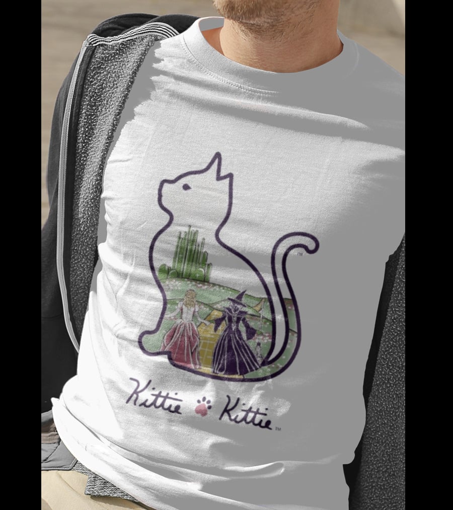 Kittie Kittie Wizard Of Oz Cat Silhouette Emerald City T-Shirt