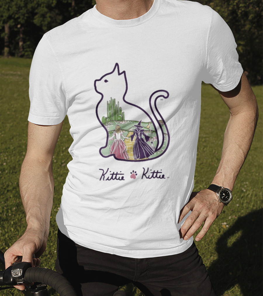 Kittie Kittie Wizard Of Oz Cat Silhouette Emerald City T-Shirt