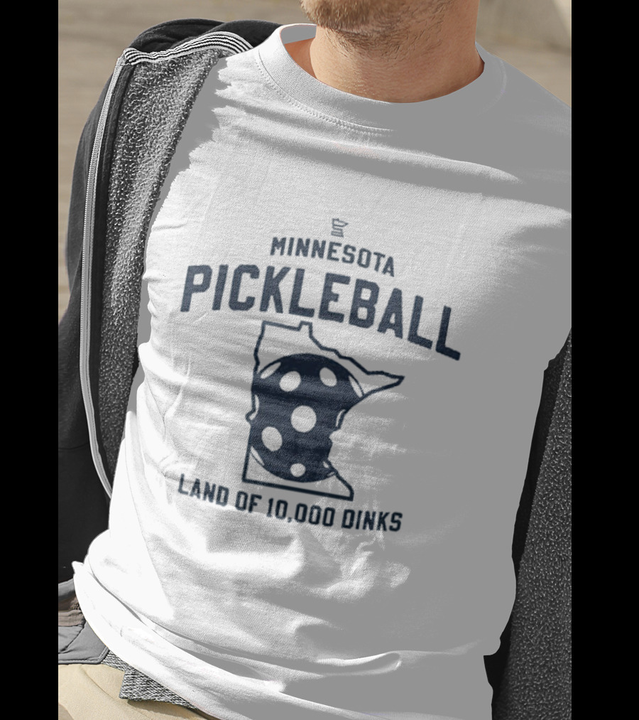 Minnesota Pickleball Land Of 10000 Dinks Map Paddle T-Shirt