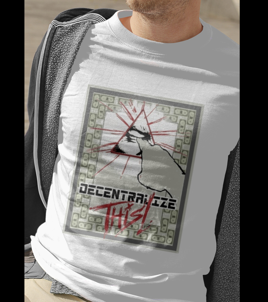 Decentralize This Eye Pyramid And Finger Money Border T-Shirt