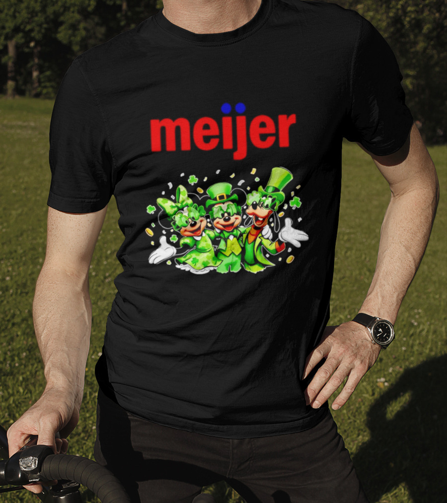 Meijer St Patrick's Day Mickey Mouse Characters In Green Attire T-Shirt
