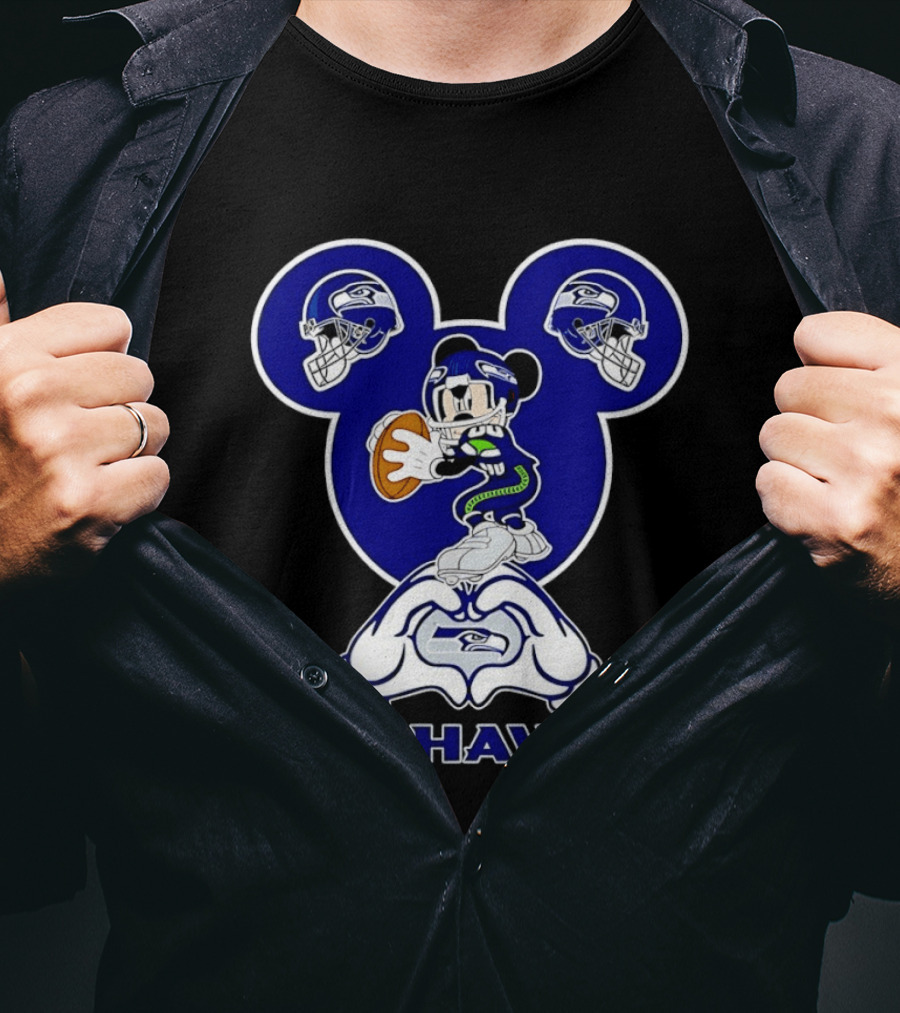 Mickey Mouse Seattle Seahawks Football Fanatic Collection T-Shirt