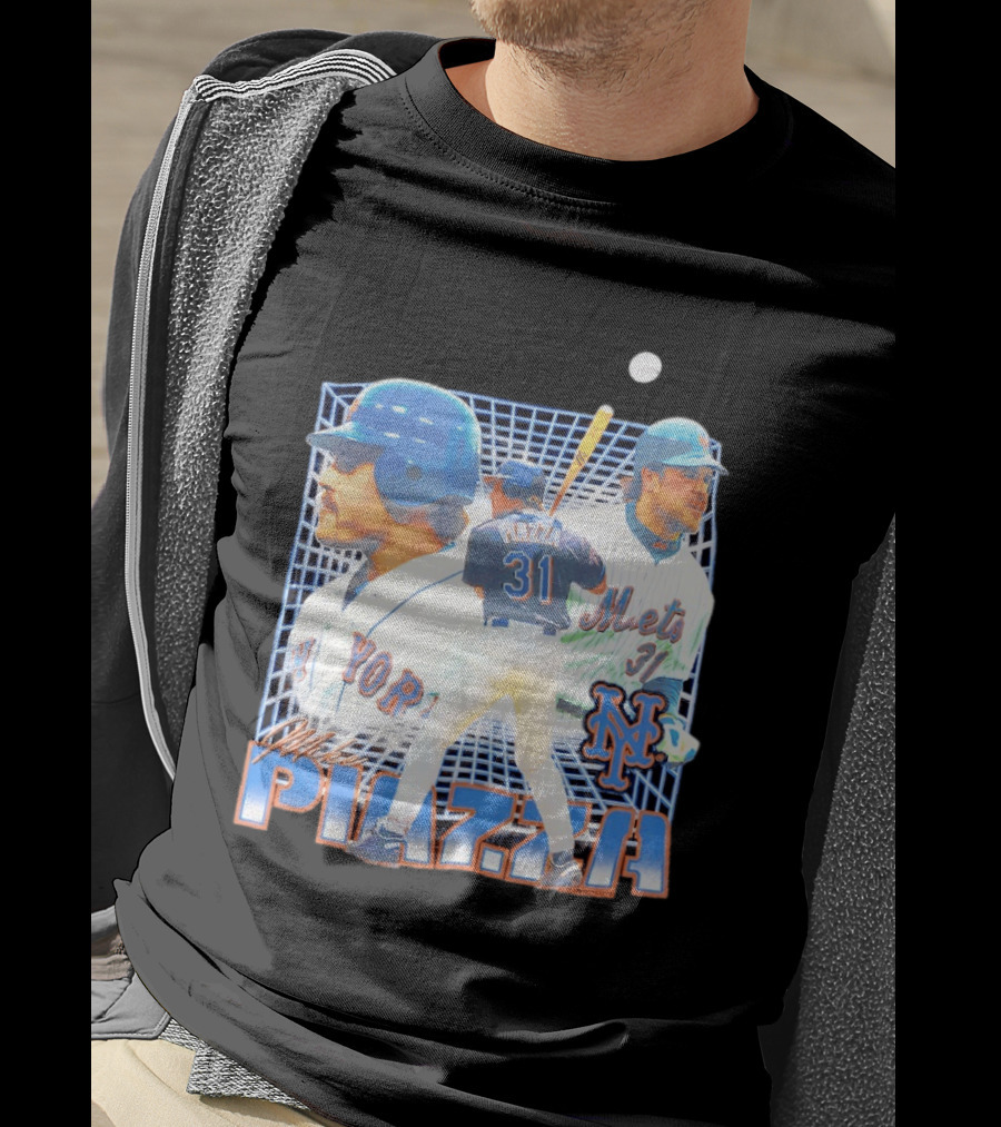 Mike Piazza New York Mets Black Legendary Piazza 31 Mets 31 T-Shirt