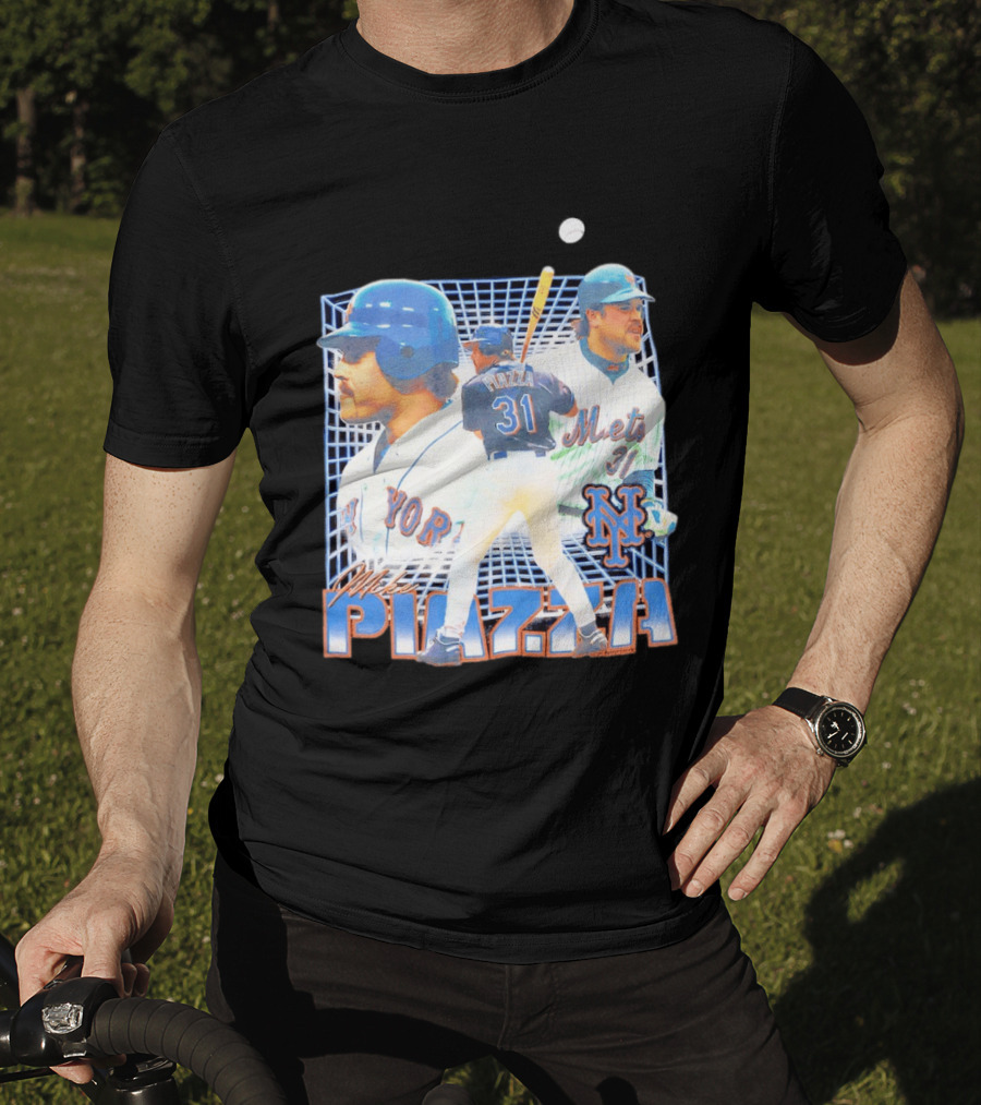 Mike Piazza New York Mets Black Legendary Piazza 31 Mets 31 T-Shirt