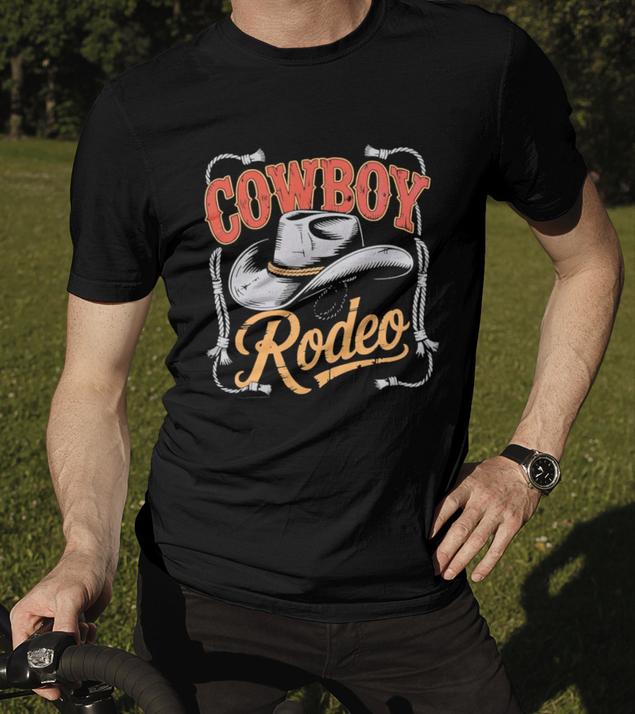COWBOY RODEO Western Hat Rope T-Shirt