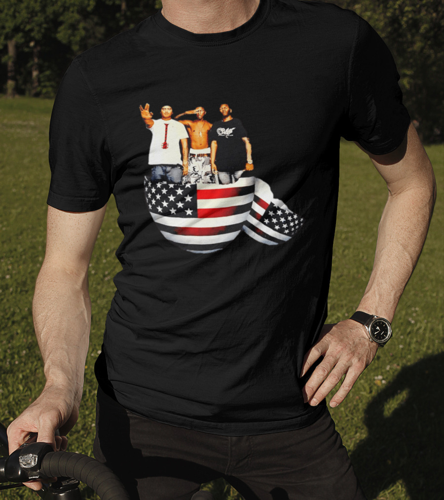 Pharrell Williams Chad Hugo Shae Haley USA Flag Egg Superimposed Image T-Shirt