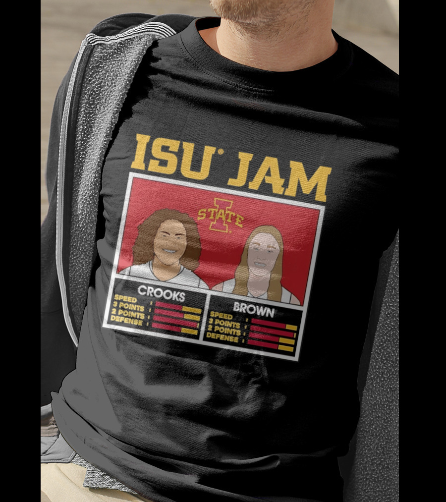 ISU Jam Iowa State Crooks Brown Basketball Stats T-Shirt