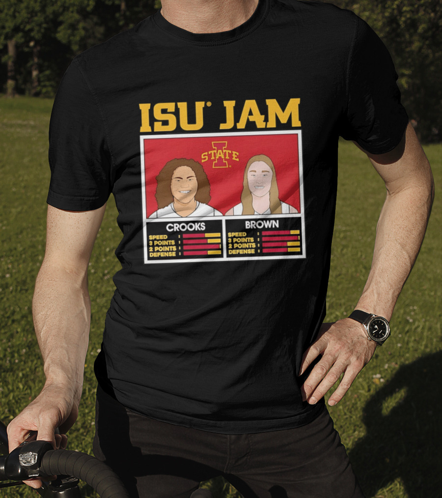 ISU Jam Iowa State Crooks Brown Basketball Stats T-Shirt