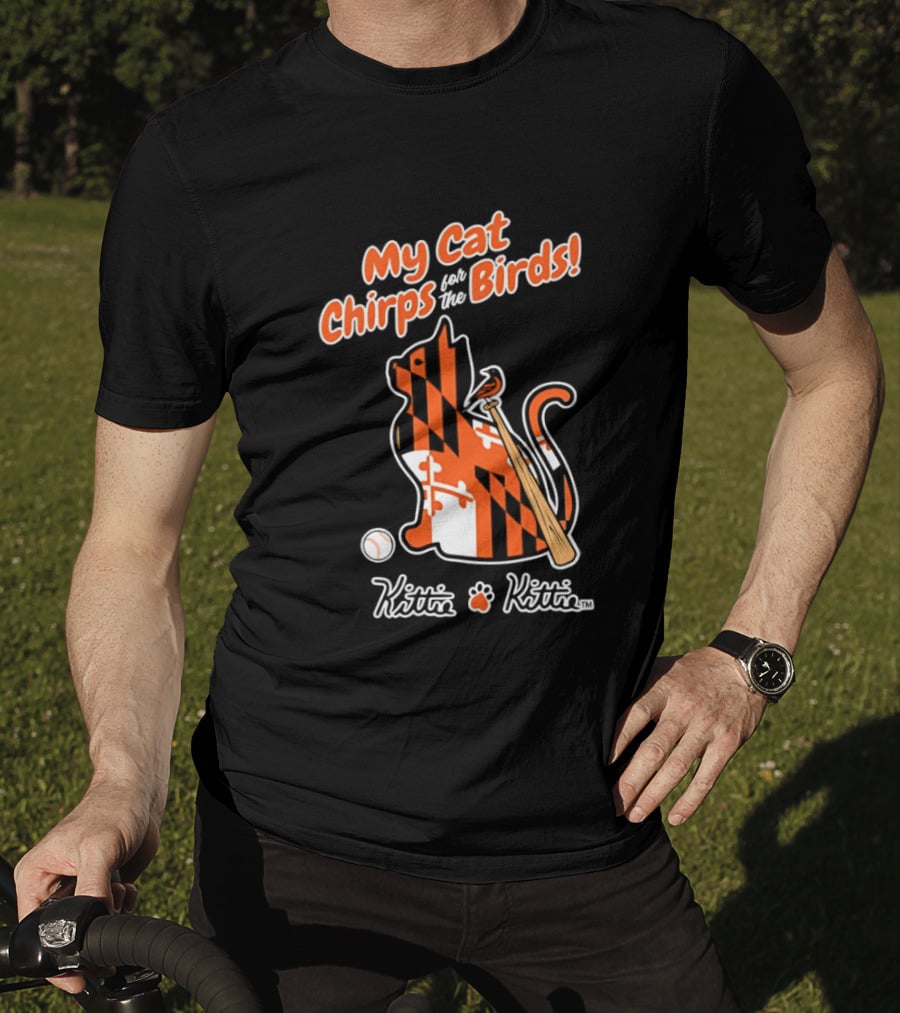 Kittie My Cat Chirps For The Birds Baseball Bat And Ball T-Shirt