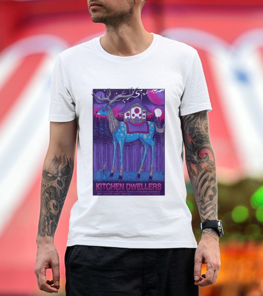 Kitchen Dwellers California Tour February 2026 Mystic Deer T-Shirt