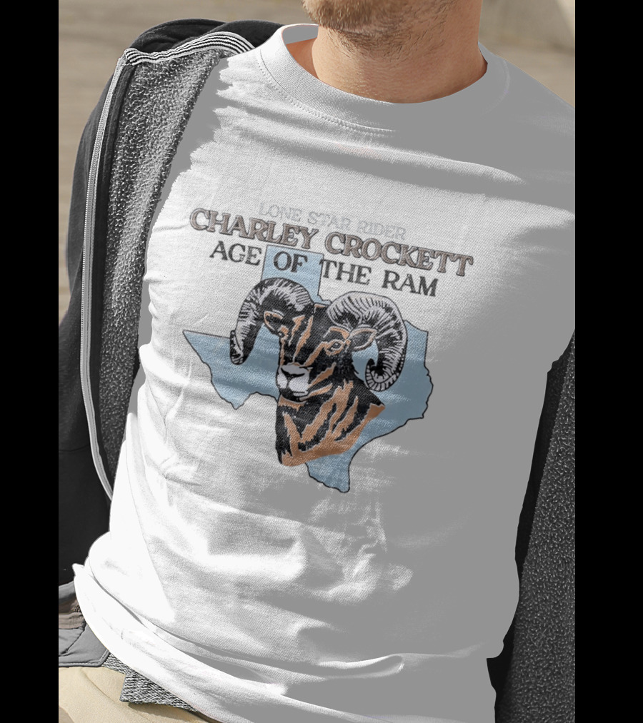Charley Crockett Age Of The Ram Texas Map Sheep T-Shirt